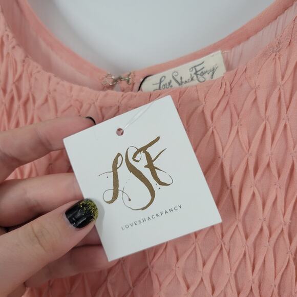 LoveShackFancy Faded Marsala Pleated Noelle Midi Dress S - Picture 8 of 16